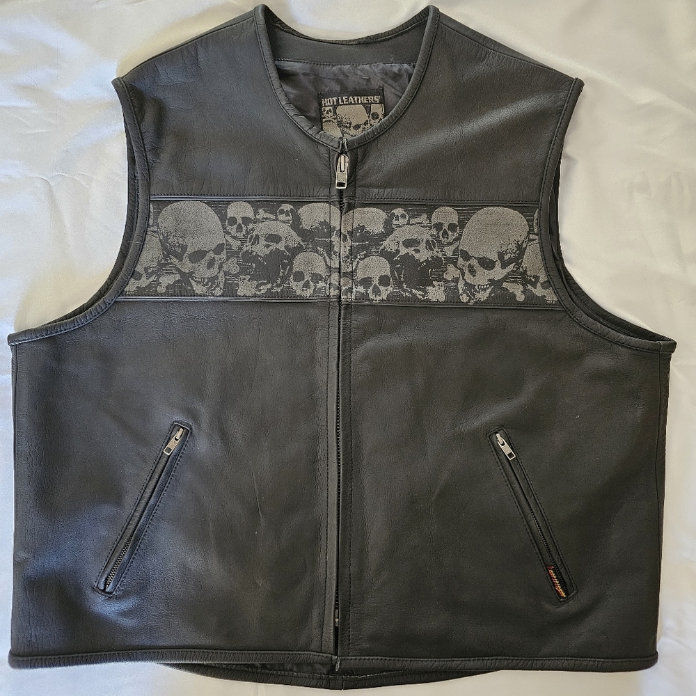 Hot Leathers XXL Skull Riding Vest